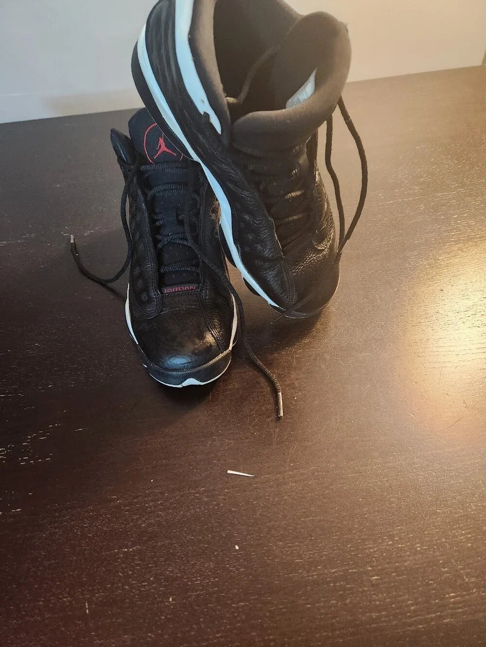 Jordan Men’s High-Top Sneakers - Black/White/Red. Excellent Condition. 6Y